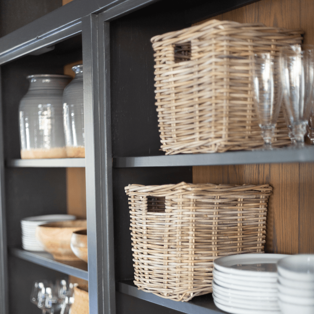 Rattan Square Kubu Storage Baskets