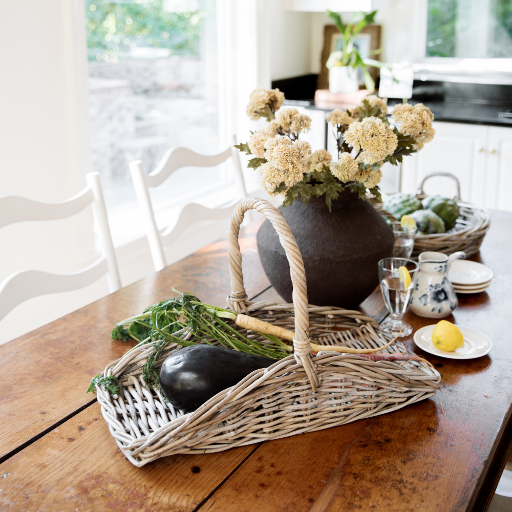 Rattan Garden Trug Basket